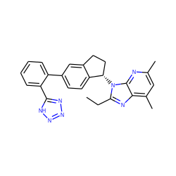 CCc1nc2c(C)cc(C)nc2n1[C@H]1CCc2cc(-c3ccccc3-c3nnn[nH]3)ccc21 ZINC000000837921