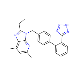 CCc1nc2c(C)cc(C)nc2n1Cc1ccc(-c2ccccc2-c2nn[nH]n2)cc1 ZINC000005115198