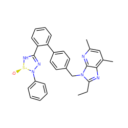 CCc1nc2c(C)cc(C)nc2n1Cc1ccc(-c2ccccc2C2=NN(c3ccccc3)[S@@+]([O-])N2)cc1 ZINC000027518236