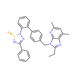 CCc1nc2c(C)cc(C)nc2n1Cc1ccc(-c2ccccc2N2N=C(c3ccccc3)N[S@@+]2[O-])cc1 ZINC000027517723