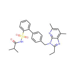 CCc1nc2c(C)cc(C)nc2n1Cc1ccc(-c2ccccc2S(=O)(=O)NC(=O)C(C)C)cc1 ZINC000013739788