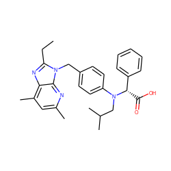 CCc1nc2c(C)cc(C)nc2n1Cc1ccc(N(CC(C)C)[C@@H](C(=O)O)c2ccccc2)cc1 ZINC000013732477