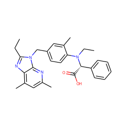 CCc1nc2c(C)cc(C)nc2n1Cc1ccc(N(CC)[C@@H](C(=O)O)c2ccccc2)c(C)c1 ZINC000013732507