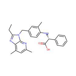 CCc1nc2c(C)cc(C)nc2n1Cc1ccc(N[C@@H](C(=O)O)c2ccccc2)c(C)c1 ZINC000013732495