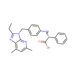 CCc1nc2c(C)cc(C)nc2n1Cc1ccc(N[C@@H](C(=O)O)c2ccccc2)cc1 ZINC000013732448