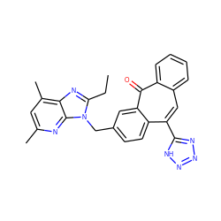 CCc1nc2c(C)cc(C)nc2n1Cc1ccc2c(-c3nnn[nH]3)cc3ccccc3c(=O)c2c1 ZINC000013742158