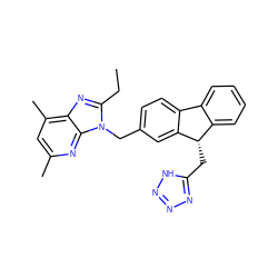 CCc1nc2c(C)cc(C)nc2n1Cc1ccc2c(c1)[C@@H](Cc1nnn[nH]1)c1ccccc1-2 ZINC000027743519