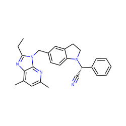 CCc1nc2c(C)cc(C)nc2n1Cc1ccc2c(c1)CCN2[C@@H](C#N)c1ccccc1 ZINC000013732418