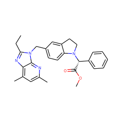 CCc1nc2c(C)cc(C)nc2n1Cc1ccc2c(c1)CCN2[C@@H](C(=O)OC)c1ccccc1 ZINC000013732406