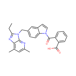 CCc1nc2c(C)cc(C)nc2n1Cc1ccc2c(ccn2C(=O)c2ccccc2C(=O)O)c1 ZINC000013732367