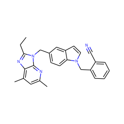 CCc1nc2c(C)cc(C)nc2n1Cc1ccc2c(ccn2Cc2ccccc2C#N)c1 ZINC000013732385