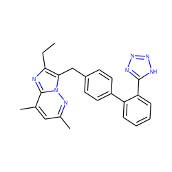 CCc1nc2c(C)cc(C)nn2c1Cc1ccc(-c2ccccc2-c2nnn[nH]2)cc1 ZINC000026278221