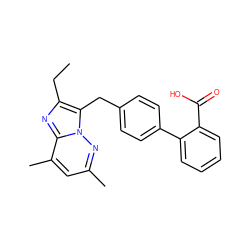 CCc1nc2c(C)cc(C)nn2c1Cc1ccc(-c2ccccc2C(=O)O)cc1 ZINC000026284683