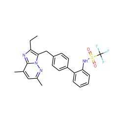 CCc1nc2c(C)cc(C)nn2c1Cc1ccc(-c2ccccc2NS(=O)(=O)C(F)(F)F)cc1 ZINC000026284679