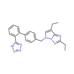 CCc1nc2c(CC)cn(Cc3ccc(-c4ccccc4-c4nnn[nH]4)cc3)n2n1 ZINC000001482989