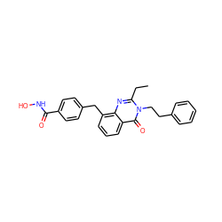 CCc1nc2c(Cc3ccc(C(=O)NO)cc3)cccc2c(=O)n1CCc1ccccc1 ZINC000096283754