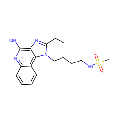 CCc1nc2c(N)nc3ccccc3c2n1CCCCNS(C)(=O)=O ZINC000038477407