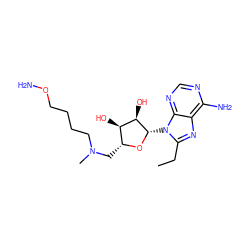 CCc1nc2c(N)ncnc2n1[C@@H]1O[C@H](CN(C)CCCCON)[C@@H](O)[C@H]1O ZINC000040874310