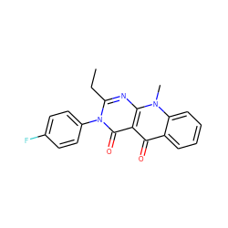 CCc1nc2c(c(=O)c3ccccc3n2C)c(=O)n1-c1ccc(F)cc1 ZINC000002331709