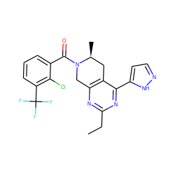 CCc1nc2c(c(-c3ccn[nH]3)n1)C[C@H](C)N(C(=O)c1cccc(C(F)(F)F)c1Cl)C2 ZINC000219337614