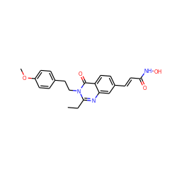 CCc1nc2cc(/C=C/C(=O)NO)ccc2c(=O)n1CCc1ccc(OC)cc1 ZINC000096934295