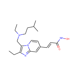 CCc1nc2cc(/C=C/C(=O)NO)ccn2c1CN(CC)CCC(C)C ZINC000143181993