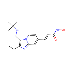 CCc1nc2cc(/C=C/C(=O)NO)ccn2c1CNC(C)(C)C ZINC000143504355