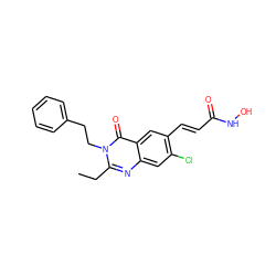 CCc1nc2cc(Cl)c(/C=C/C(=O)NO)cc2c(=O)n1CCc1ccccc1 ZINC000096934299