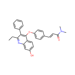 CCc1nc2cc(O)ccc2c(Oc2ccc(/C=C/C(=O)N(C)C)cc2)c1-c1ccccc1 ZINC000013641232