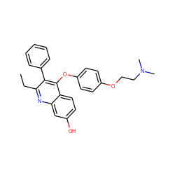 CCc1nc2cc(O)ccc2c(Oc2ccc(OCCN(C)C)cc2)c1-c1ccccc1 ZINC000013641247