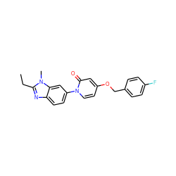 CCc1nc2ccc(-n3ccc(OCc4ccc(F)cc4)cc3=O)cc2n1C ZINC000205198462