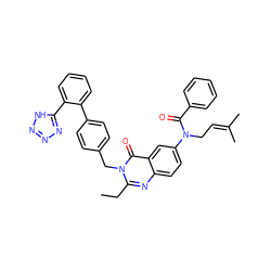 CCc1nc2ccc(N(CC=C(C)C)C(=O)c3ccccc3)cc2c(=O)n1Cc1ccc(-c2ccccc2-c2nnn[nH]2)cc1 ZINC000029234440