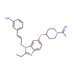 CCc1nc2ccc(OC3CCN(C(C)=N)CC3)cc2n1C/C=C/c1cccc(N)c1 ZINC000028760465