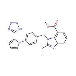 CCc1nc2cccc(C(=O)OC)c2n1Cc1ccc(-n2cccc2-c2nnn[nH]2)cc1 ZINC000028885317