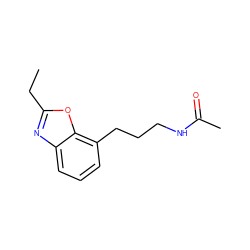 CCc1nc2cccc(CCCNC(C)=O)c2o1 ZINC000027211076