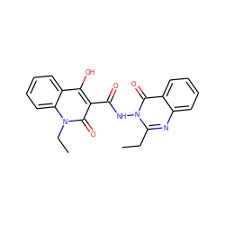 CCc1nc2ccccc2c(=O)n1NC(=O)c1c(O)c2ccccc2n(CC)c1=O ZINC000100551404