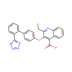 CCc1nc2ccccc2c(C(=O)O)c1Oc1ccc(-c2ccccc2-c2nnn[nH]2)cc1 ZINC000000833549