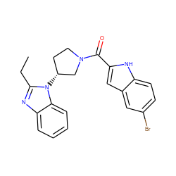 CCc1nc2ccccc2n1[C@@H]1CCN(C(=O)c2cc3cc(Br)ccc3[nH]2)C1 ZINC000014976959