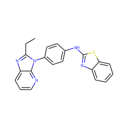 CCc1nc2cccnc2n1-c1ccc(Nc2nc3ccccc3s2)cc1 ZINC000169352724