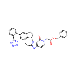 CCc1nc2ccn(CC(=O)OCc3ccccc3)c(=O)c2n1[C@H]1CCc2cc(-c3ccccc3-c3nnn[nH]3)ccc21 ZINC000095581222