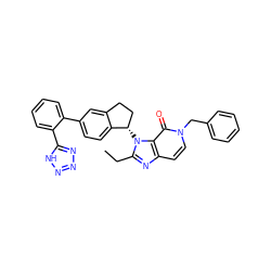 CCc1nc2ccn(Cc3ccccc3)c(=O)c2n1[C@H]1CCc2cc(-c3ccccc3-c3nnn[nH]3)ccc21 ZINC000095580780