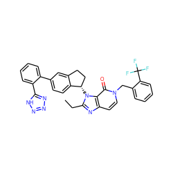 CCc1nc2ccn(Cc3ccccc3C(F)(F)F)c(=O)c2n1[C@H]1CCc2cc(-c3ccccc3-c3nnn[nH]3)ccc21 ZINC000095581273