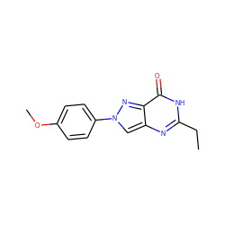 CCc1nc2cn(-c3ccc(OC)cc3)nc2c(=O)[nH]1 ZINC000045287518