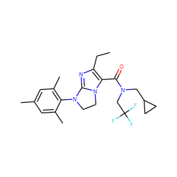 CCc1nc2n(c1C(=O)N(CC1CC1)CC(F)(F)F)CCN2c1c(C)cc(C)cc1C ZINC000028119150