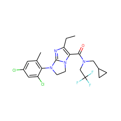 CCc1nc2n(c1C(=O)N(CC1CC1)CC(F)(F)F)CCN2c1c(C)cc(Cl)cc1Cl ZINC000028338607