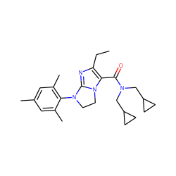 CCc1nc2n(c1C(=O)N(CC1CC1)CC1CC1)CCN2c1c(C)cc(C)cc1C ZINC000028126244