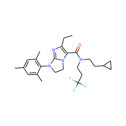 CCc1nc2n(c1C(=O)N(CCC1CC1)CCC(F)(F)F)CCN2c1c(C)cc(C)cc1C ZINC000028332114