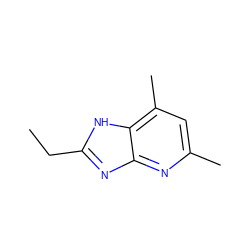 CCc1nc2nc(C)cc(C)c2[nH]1 ZINC000022058897