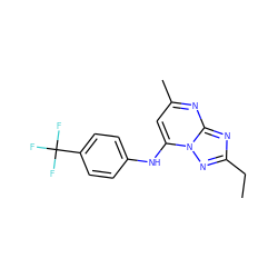 CCc1nc2nc(C)cc(Nc3ccc(C(F)(F)F)cc3)n2n1 ZINC000073310305