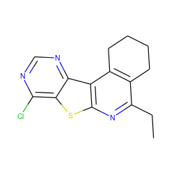 CCc1nc2sc3c(Cl)ncnc3c2c2c1CCCC2 ZINC000000500018